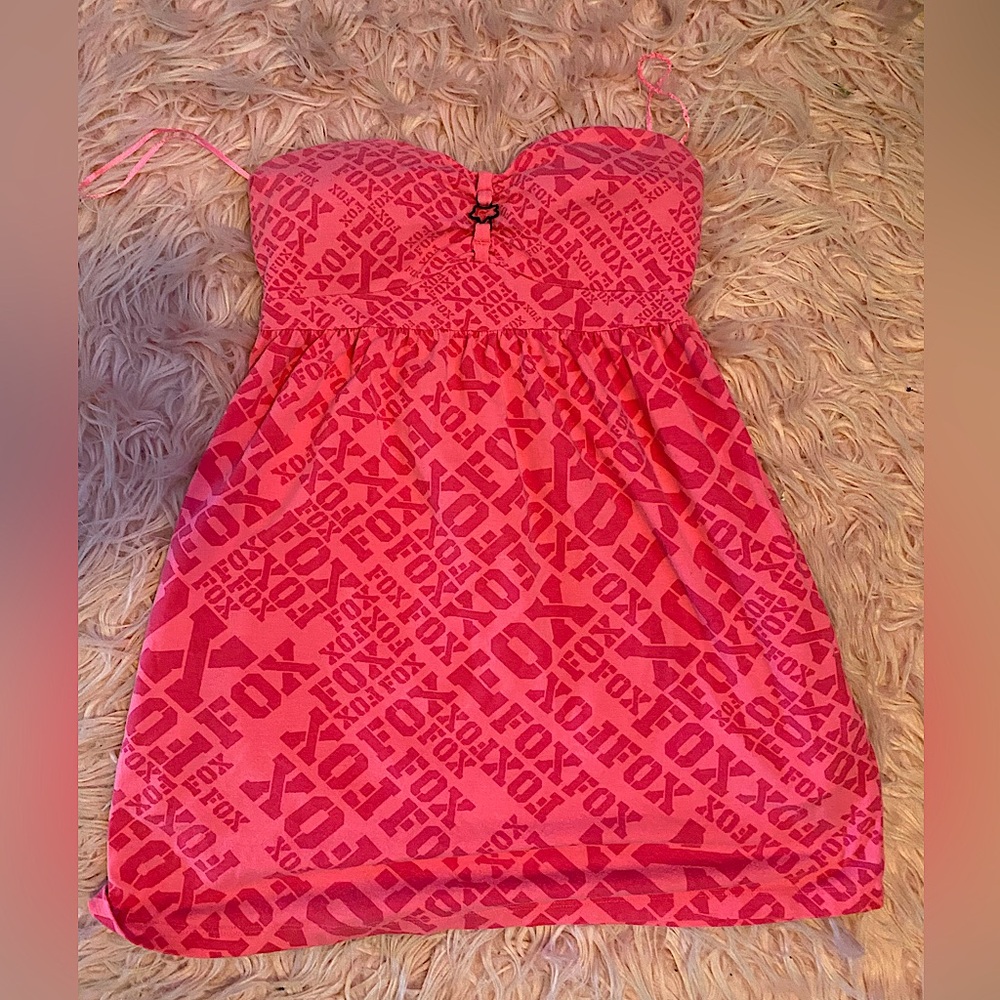 Fox racing pink strapless mini dress